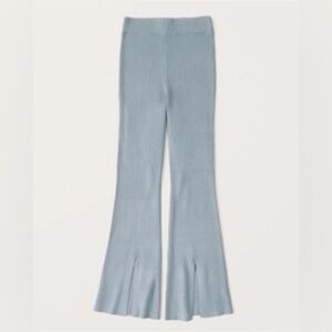 Abercrombie & Fitch Light Blue Ribbed Kick Flare Leggings Sweater Pants Lounge